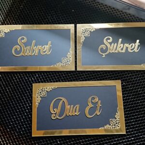 Motifli 30×17 Sabret Şükret DuaEt(Ayna Pleksi)