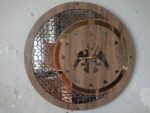 50cm Duvar Saati Ahşap Aynalı Selçuklu Motifli - Görsel 2