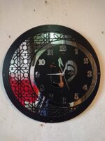 DUVAR SAATİ 50 CM AHŞAP AYNA ELİF VAV MOTİFLİ - Görsel 3