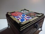 AHŞAP  ÇİNİ DESENLİ KUTU 13x13cm - Görsel 4
