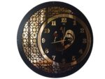 DUVAR SAATİ 50 CM AHŞAP AYNA ELİF VAV MOTİFLİ