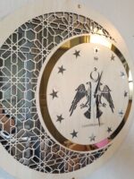 50cm AHŞAP ve AYNA DUVAR SAATİ SELÇUKLU TEMALI - Görsel 3