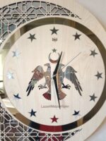 50cm AHŞAP ve AYNA DUVAR SAATİ SELÇUKLU TEMALI - Görsel 2