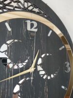 50 cm  AHŞAP ve AYNALI  DUVAR SAATİ ÜÇ HİLAL TEMALI - Görsel 3